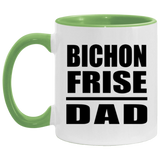 Bichon Frise Dad - 11oz Accent Mug Green