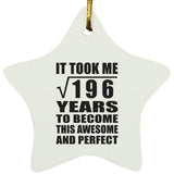 14th Birthday Took Square Root of 196 Years To Awesome - Star Ornament