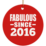 8th Birthday Fabulous Since 2016 - Circle Ornament