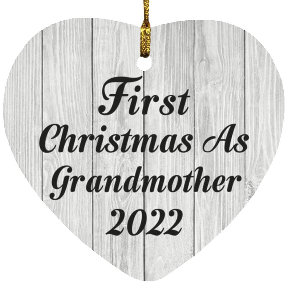 First Christmas As Grandmother 2022 - Heart Ornament F