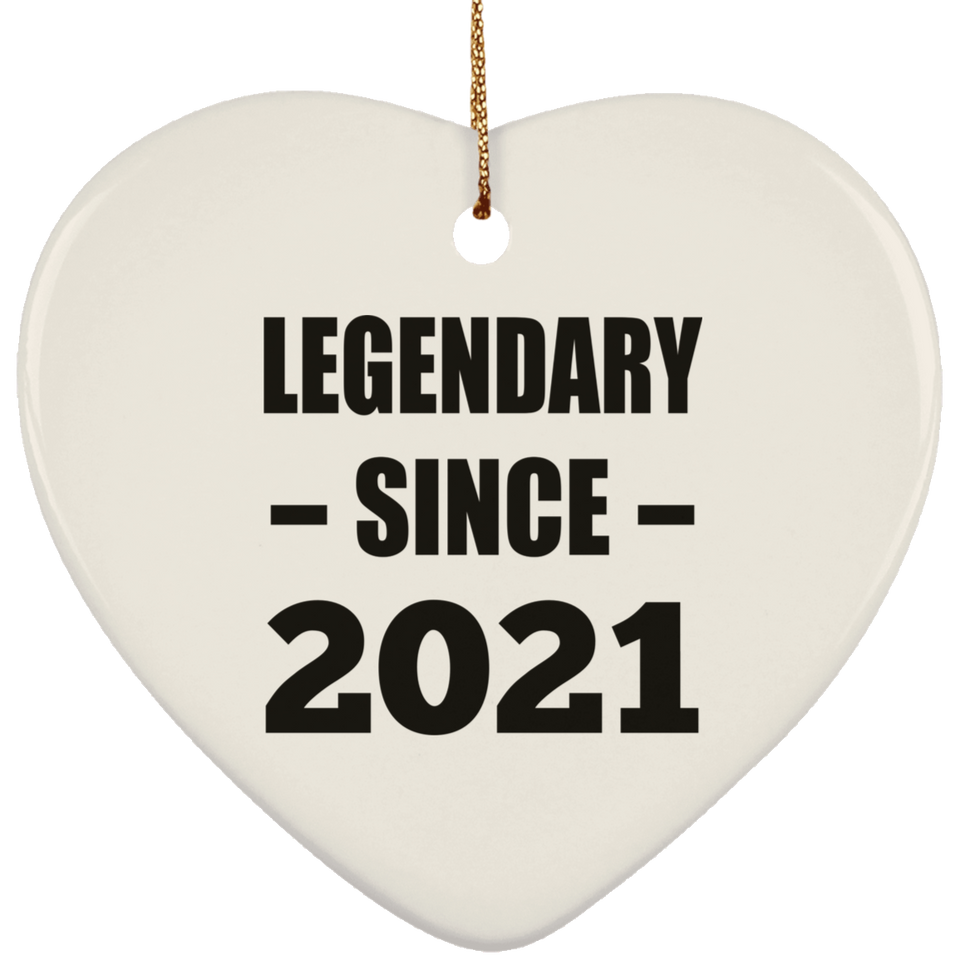 3rd Birthday Legendary Since 2021 - Heart Ornament