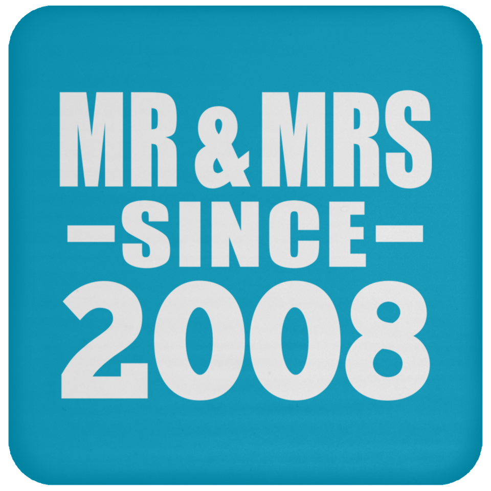 16th Anniversary Mr & Mrs Since 2008 - Drink Coaster
