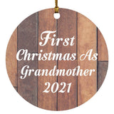 First Christmas As Grandmother 2021 - Circle Ornament E