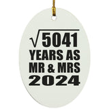 71st Anniversary Square Root of 5041 Years As Mr & Mrs 2024 - Oval Ornament