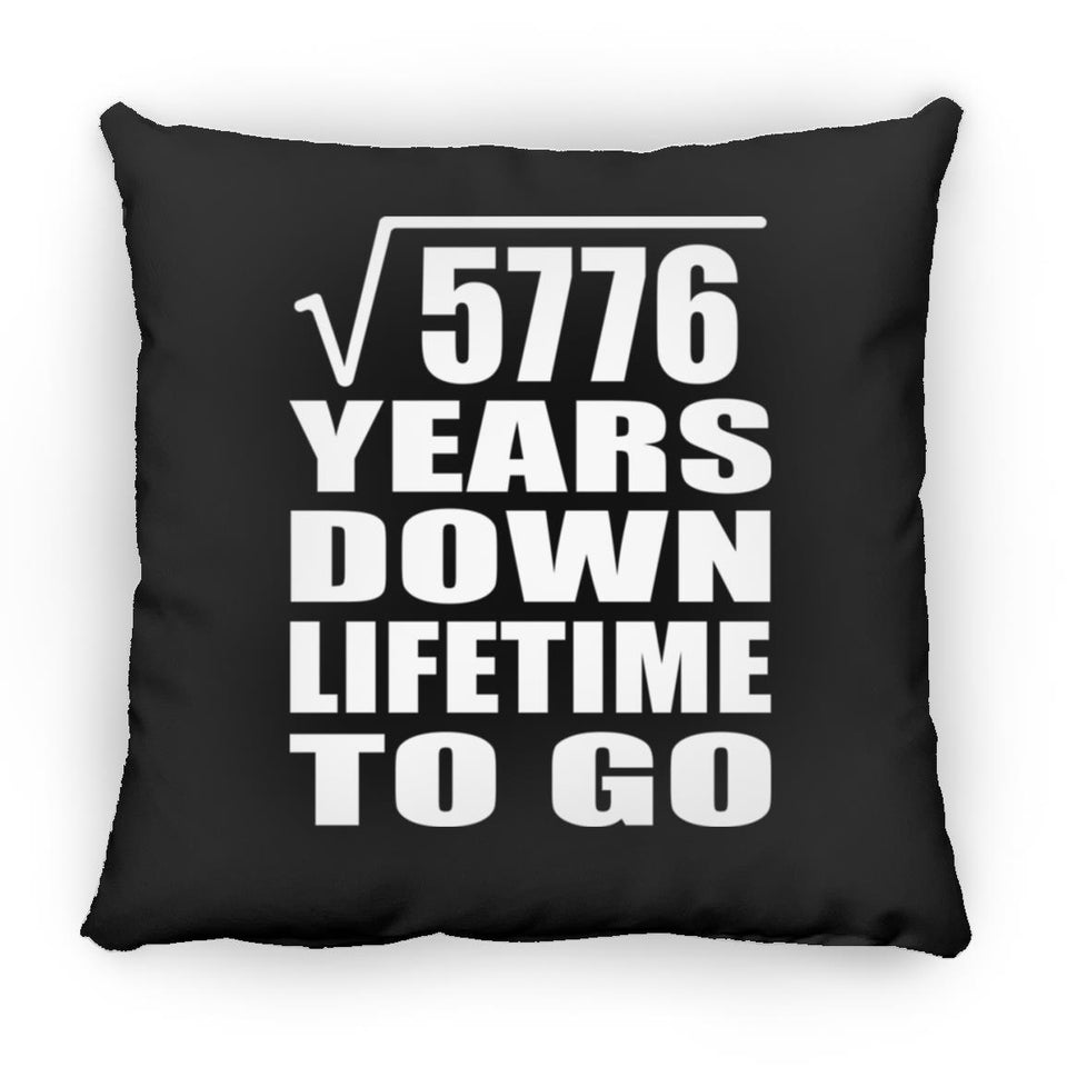 76th Anniversary Square Root of 5776 Years Lifetime To Go - Throw Pillow Black