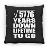 76th Anniversary Square Root of 5776 Years Lifetime To Go - Throw Pillow Black