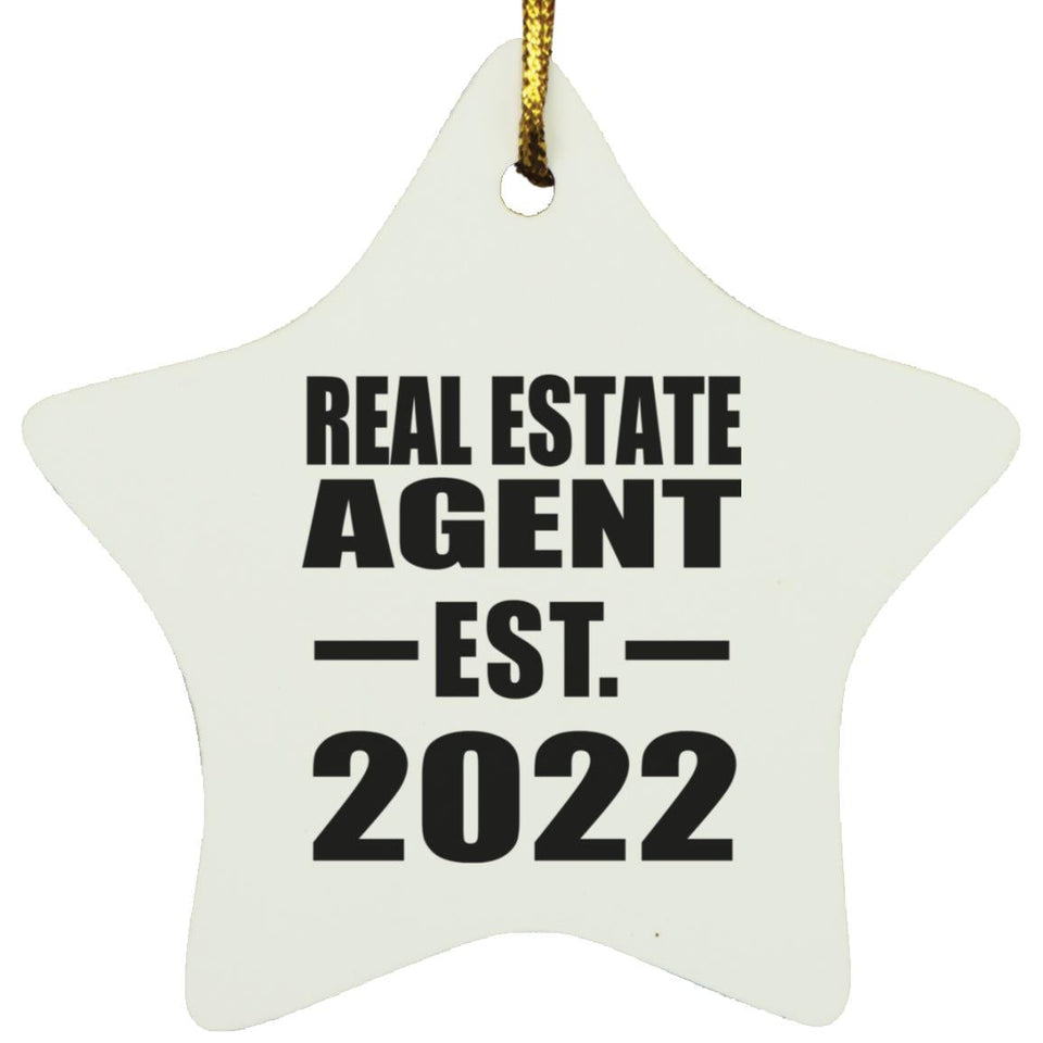 Real Estate Agent Established EST. 2022 - Star Ornament