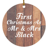 First Christmas As Mr & Mrs Black - Circle Ornament E