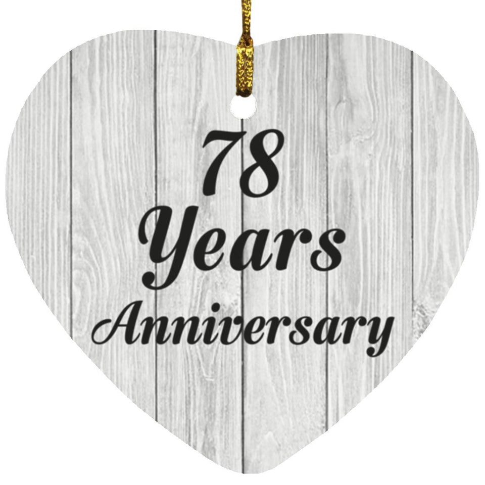 78th Anniversary 78 Years Anniversary - Heart Ornament F