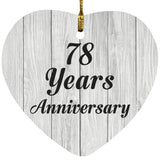 78th Anniversary 78 Years Anniversary - Heart Ornament F