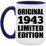 81st Birthday Original 1943 Limited Edition - 15oz Accent Mug Purple