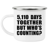 14th Anniversary 5,110 Days Together Who's Counting - 12oz Camping Mug