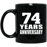 74th Anniversary 74 Years - 11 Oz Coffee Mug Black
