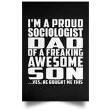 Proud Sociologist Dad Of Awesome Son - Poster Portrait