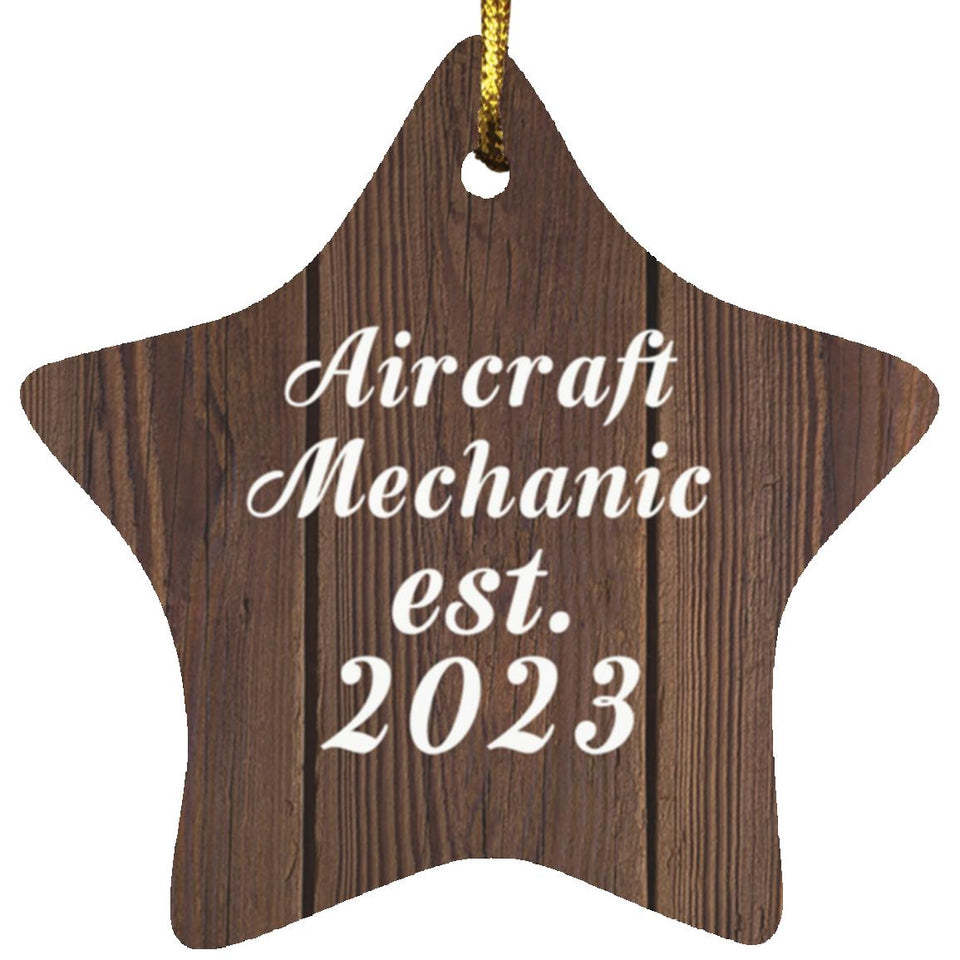 Aircraft Mechanic Established Est. 2023 - Star Ornament D