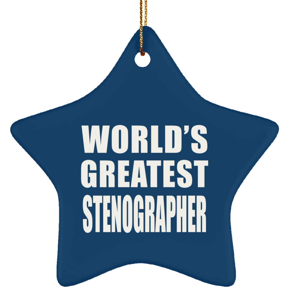 World's Greatest Stenographer - Star Ornament
