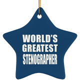 World's Greatest Stenographer - Star Ornament