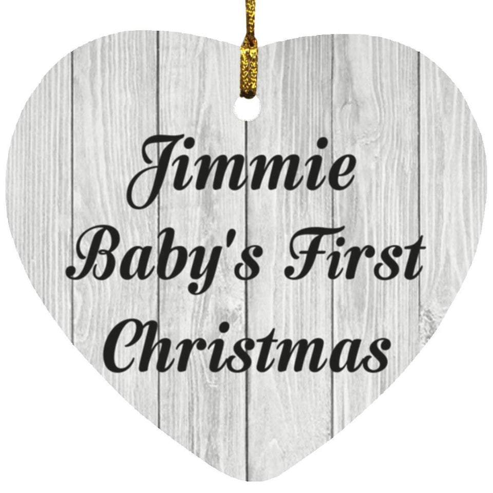 Jimmie Baby's First Christmas - Heart Ornament F
