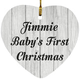 Jimmie Baby's First Christmas - Heart Ornament F