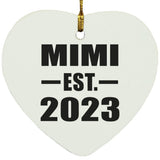 Mimi Established EST. 2023 - Heart Ornament