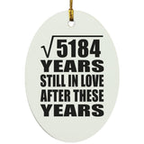 72nd Anniversary Square Root of 5184 Years Still In Love - Oval Ornament