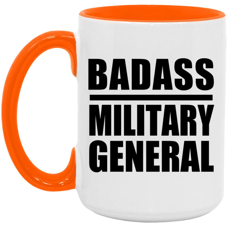 Badass Military General - 15oz Accent Mug Orange