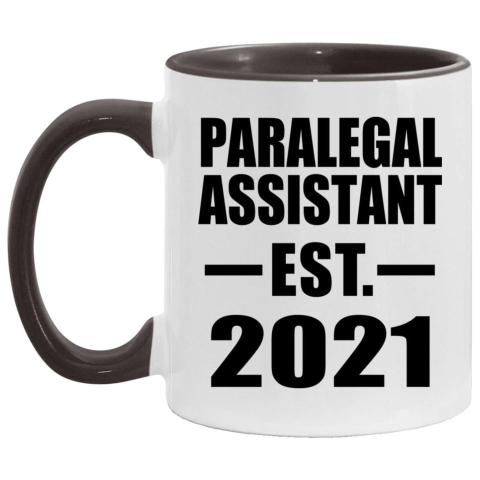 Paralegal Assistant Established EST. 2021 - 11oz Accent Mug Black