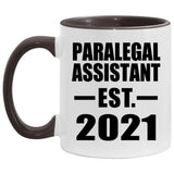Paralegal Assistant Established EST. 2021 - 11oz Accent Mug Black