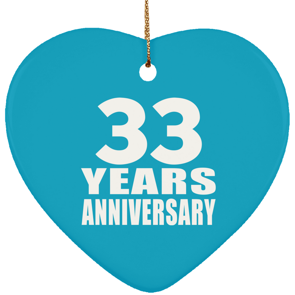 33rd Anniversary 33 Years - Heart Ornament