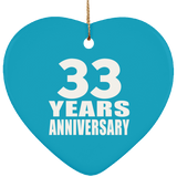 33rd Anniversary 33 Years - Heart Ornament