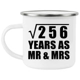 16th Anniversary Square Root of 256 Years As Mr & Mrs - 12oz Camping Mug