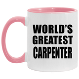 World's Greatest Carpenter - 11oz Accent Mug Pink