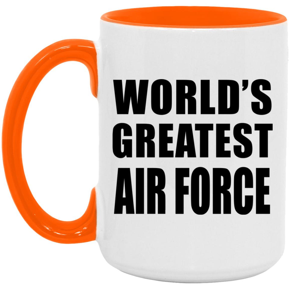 World's Greatest Air Force - 15oz Accent Mug Orange