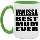 Vanessa Best Mum Ever - 15oz Accent Mug Green