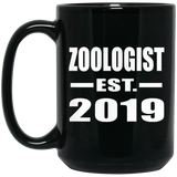 Zoologist Established EST. 2019 - 15oz Coffee Mug Black