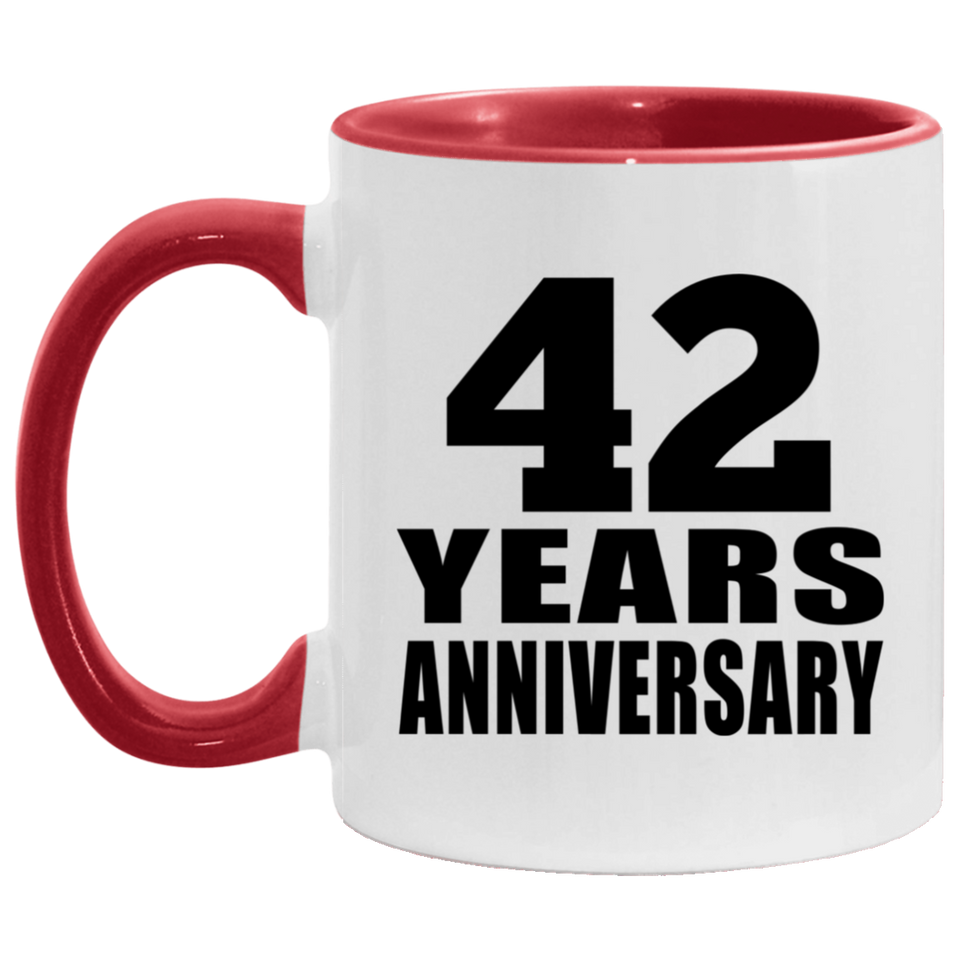 42nd Anniversary 42 Years - 11oz Accent Mug Red