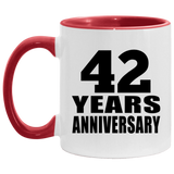 42nd Anniversary 42 Years - 11oz Accent Mug Red