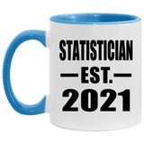 Statistician Established EST. 2021 - 11oz Accent Mug Blue