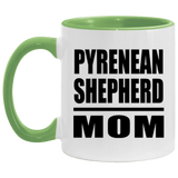 Pyrenean Shepherd Mom - 11oz Accent Mug Green