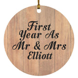 First Year As Mr & Mrs Elliott - Circle Ornament C