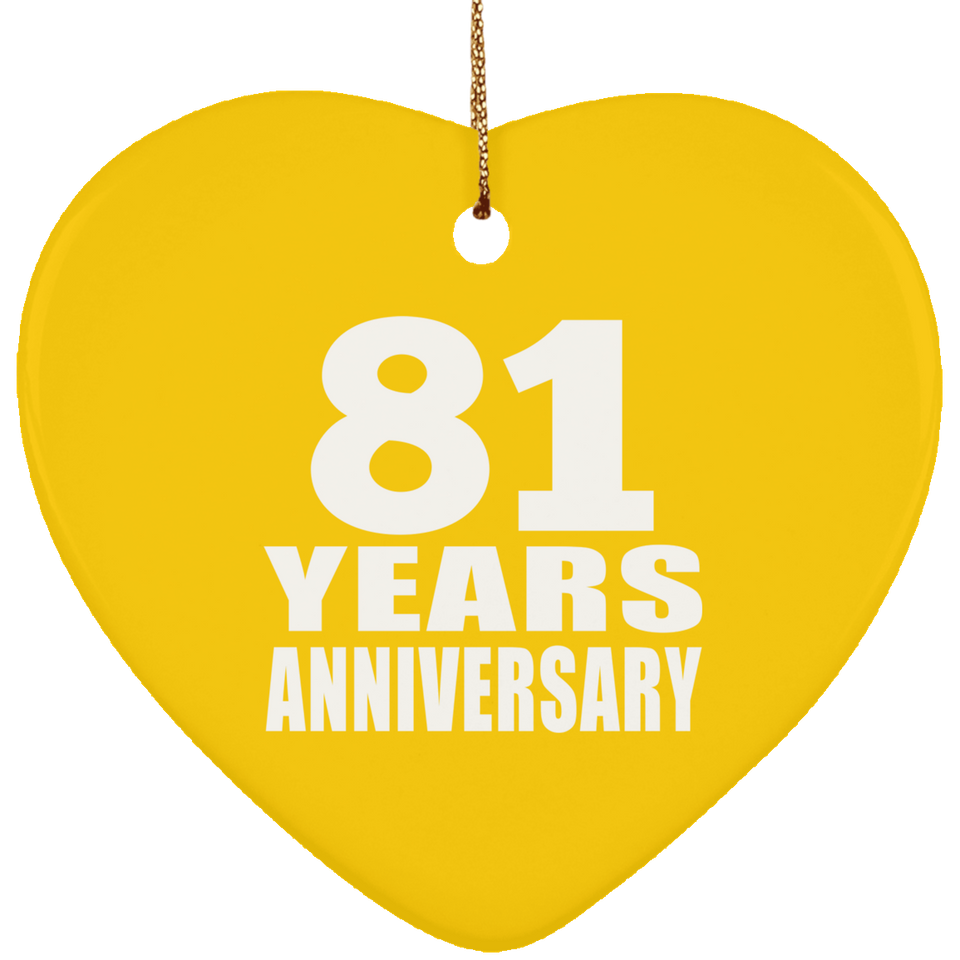 81st Anniversary 81 Years - Heart Ornament