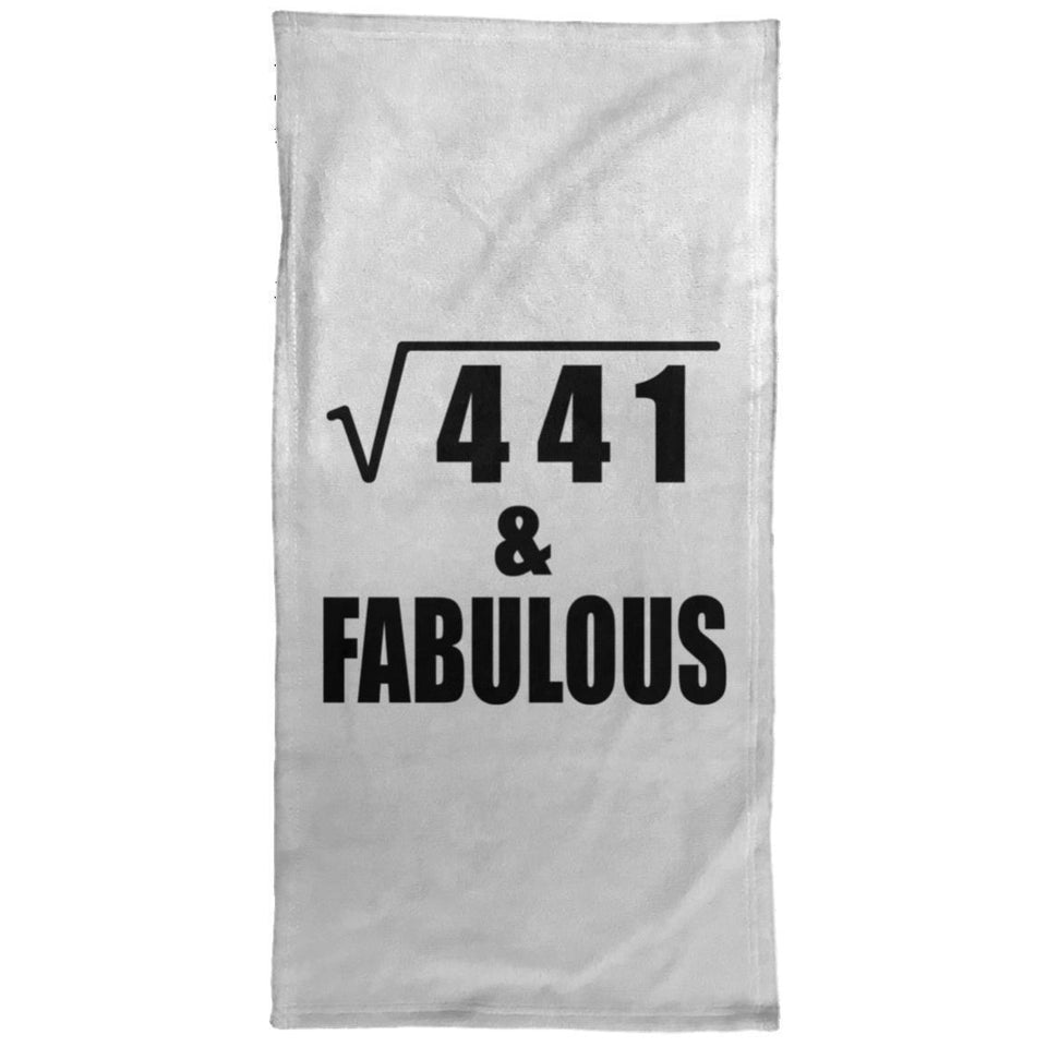 21st Birthday Square Root of 441 & Fabulous - Hand Towel