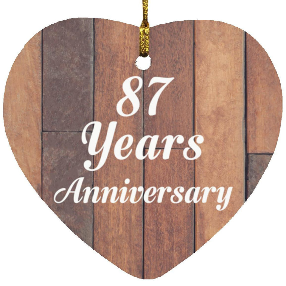 87th Anniversary 87 Years Anniversary - Heart Ornament E