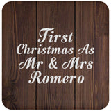 First Christmas As Mr & Mrs Romero - Drink Coaster D