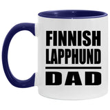 Finnish Lapphund Dad - 11oz Accent Mug Purple