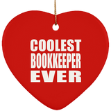 Coolest Bookkeeper Ever - Heart Ornament