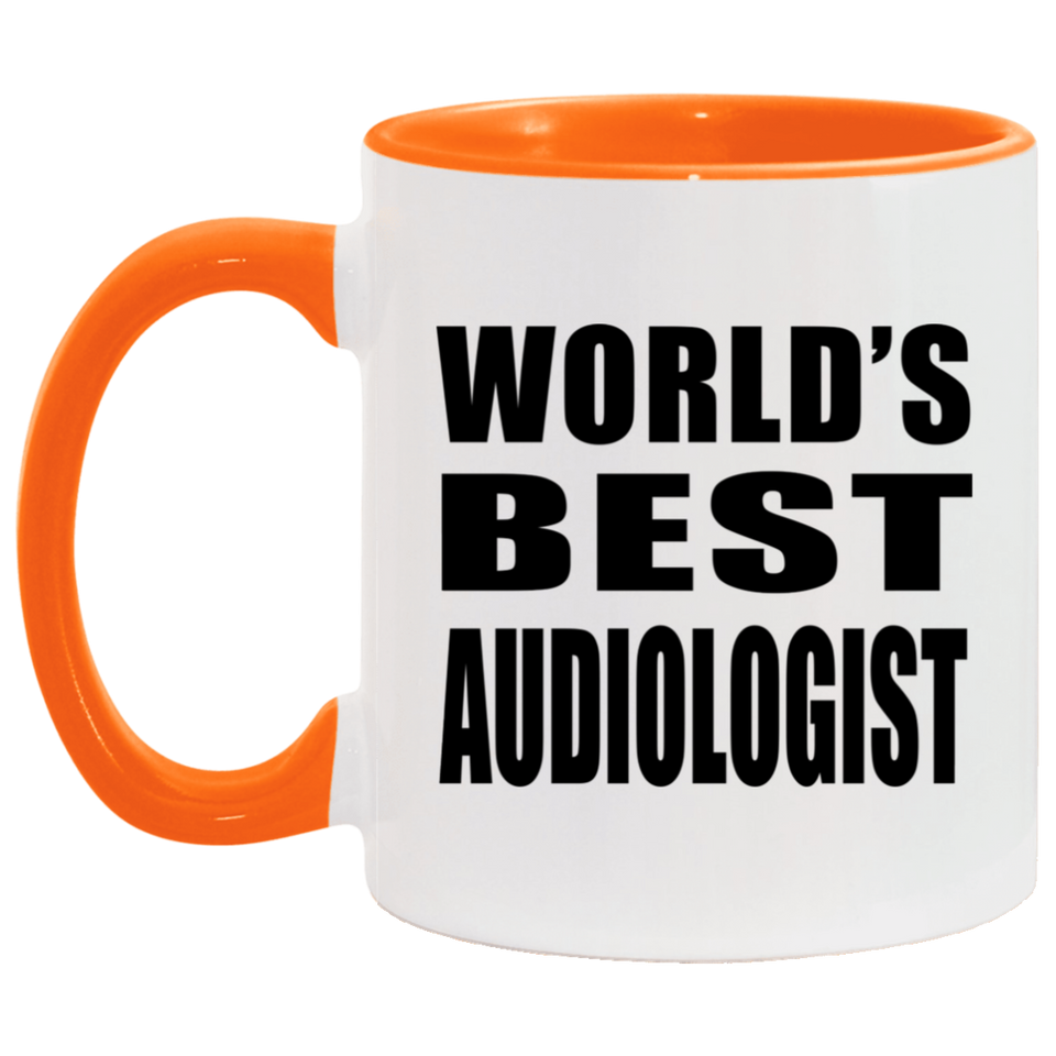 World's Best Audiologist - 11oz Accent Mug Orange