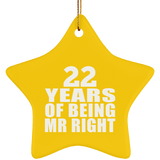 22nd Anniversary 22 Years Of Being Mr Right - Star Ornament