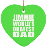 Jimmie World's Okayest Dad - Heart Ornament