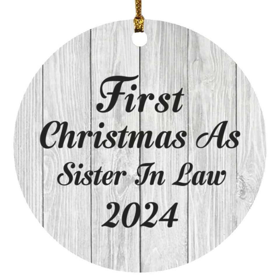 First Christmas As Sister In Law 2024 - Circle Ornament F